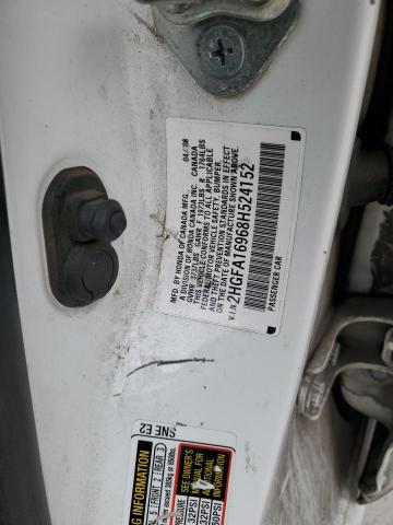 2HGFA16968H524152 - 2008 HONDA CIVIC EXL თეთრი ფოტო 12