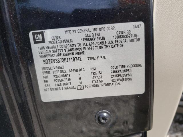 5GZEV33738J110742 - 2008 SATURN OUTLOOK XR BLACK photo 13