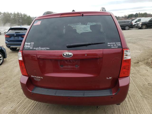 KNDMB233596298424 - 2009 KIA SEDONA EX RED photo 6