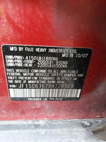 JF1SG63628H729949 - 2008 SUBARU FORESTER 2.5X RED photo 13