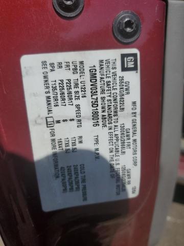 1GMDV03L75D180016 - 2005 PONTIAC MONTANA SV6 MAROON photo 13