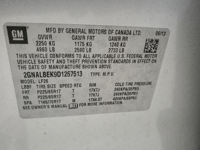 2GNALBEK9D1267513 - 2013 CHEVROLET EQUINOX LS SILVER photo 13