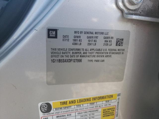 1G11B5SAXDF127996 - 2013 CHEVROLET MALIBU LS SILVER photo 12