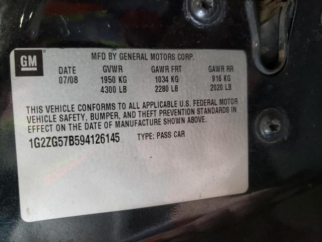 1G2ZG57B594126145 - 2009 PONTIAC G6 BLACK photo 13