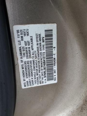 5FNRL38746B412773 - 2006 HONDA ODYSSEY EXL BEIGE photo 13