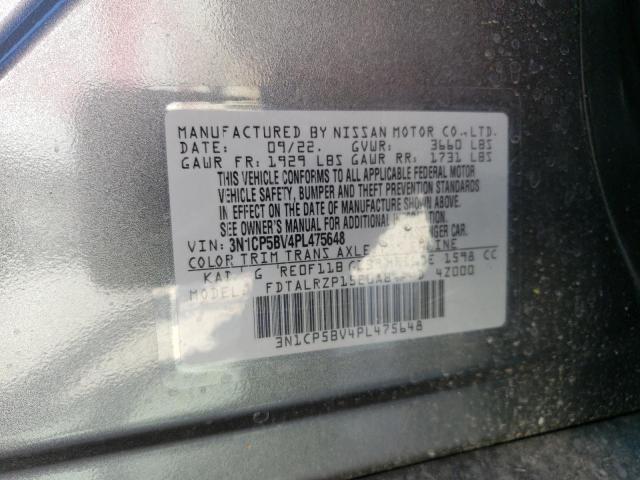 3N1CP5BV4PL475648 - 2023 NISSAN KICKS S GRAY photo 13