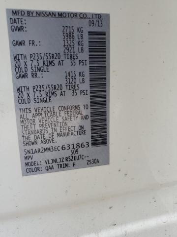 5N1AR2MM3EC631863 - 2014 NISSAN PATHFINDER S WHITE photo 13