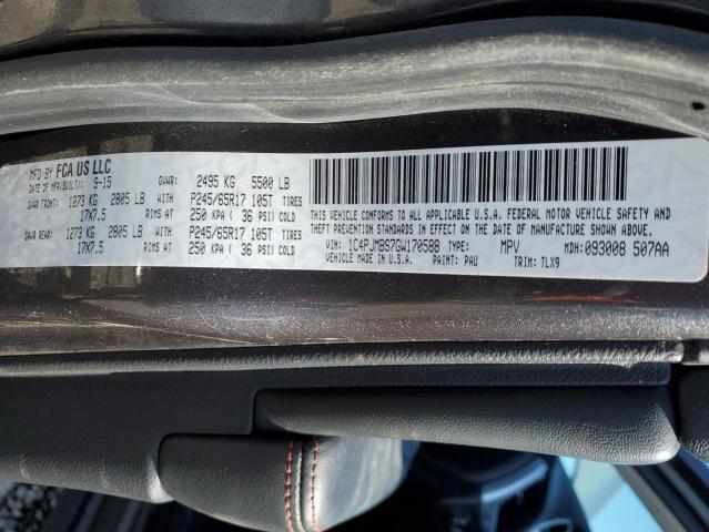 1C4PJMBS7GW170588 - 2016 JEEP CHEROKEE TRAILHAWK GRAY photo 13