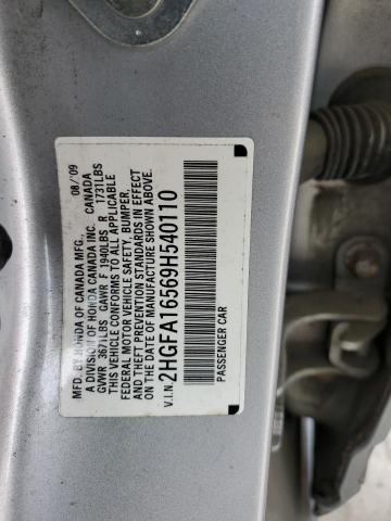 2HGFA16569H540110 - 2009 HONDA CIVIC LX SILVER photo 13