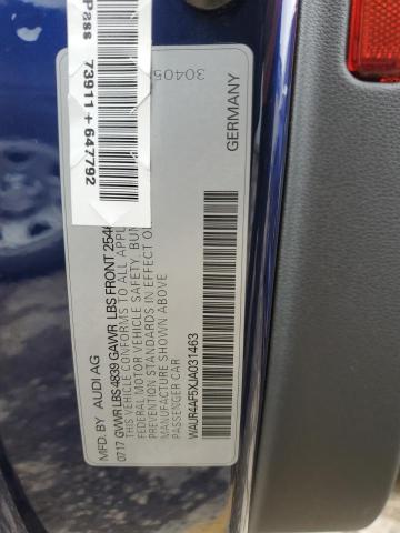 WAUR4AF5XJA031463 - 2018 AUDI S5 PRESTIGE 蓝色 照片 12