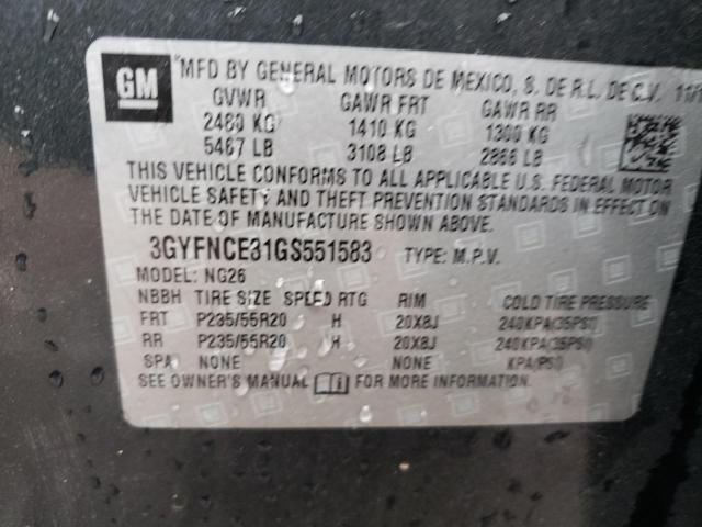 3GYFNCE31GS551583 - 2016 CADILLAC SRX PERFORMANCE COLLECTION Графитовый фото 13