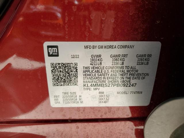 KL4MMBS27PB092247 - 2023 BUICK ENCORE GX PREFERRED RED photo 12