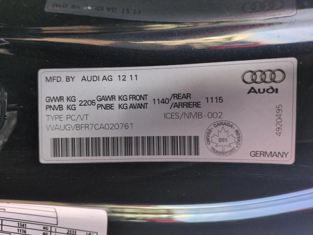 WAUGVBFR7CA020761 - 2012 AUDI S5 PREMIUM PLUS BLUE photo 12