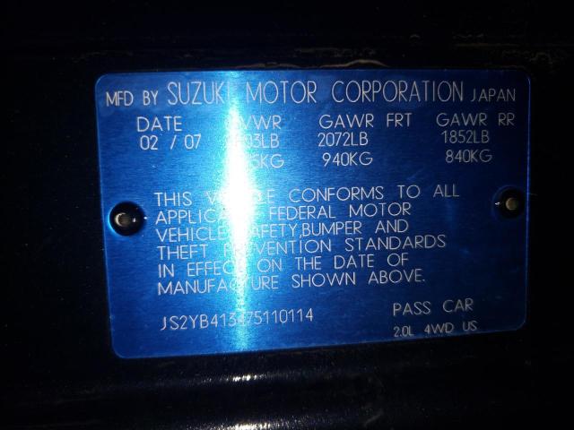 JS2YB413475110114 - 2007 SUZUKI SX4 BLUE photo 10