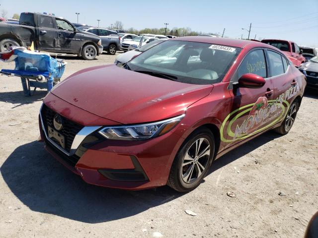 3N1AB8CV6NY246703 - 2022 NISSAN SENTRA SV BURGUNDY photo 1