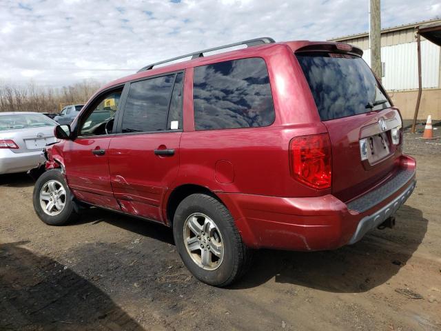 2HKYF18795H500189 - 2005 HONDA PILOT EXL BURGUNDY photo 2