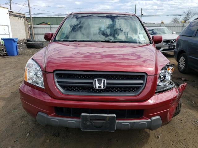 2HKYF18795H500189 - 2005 HONDA PILOT EXL BURGUNDY photo 5