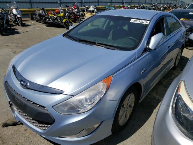 KMHEC4A42FA121102 - 2015 HYUNDAI SONATA HYBRID BLUE photo 1