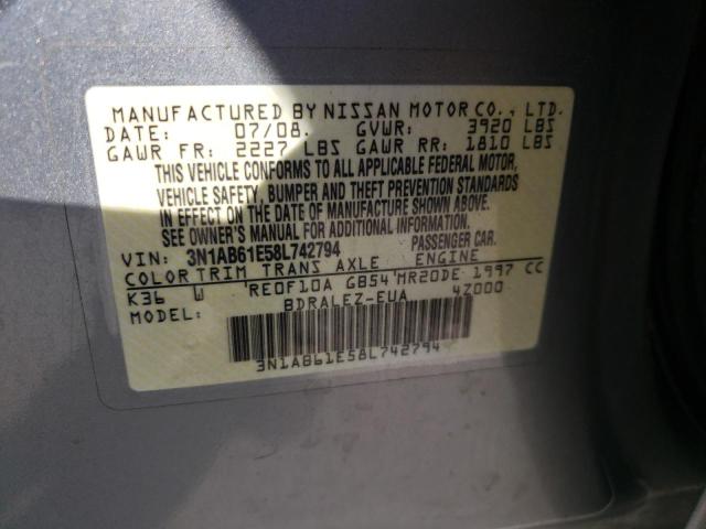 3N1AB61E58L742794 - 2008 NISSAN SENTRA 2.0 GRAY photo 12