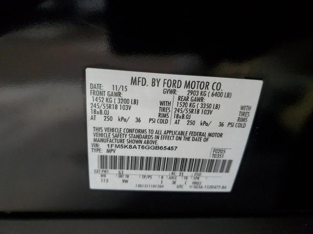 1FM5K8AT6GGB65457 - 2016 FORD EXPLORER POLICE INTERCEPTOR 黑色 照片 13