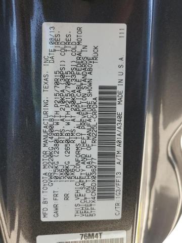 5TFTX4CN6DX036277 - 2013 TOYOTA TACOMA ACCESS CAB ნაცრისფერი ფოტო 12