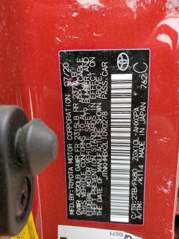 JTNKHMBX2L1090278 - 2020 TOYOTA C-HR XLE RED photo 13