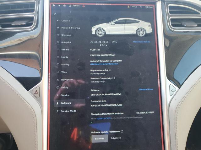 5YJSA1H18EFP65961 - 2014 TESLA MODEL S WHITE photo 9