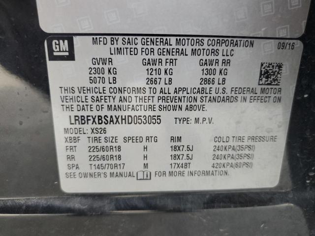 LRBFXBSAXHD053055 - 2017 BUICK ENVISION ESSENCE Սև լուսանկար 14