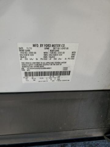 1FM5K8AR2GGB64861 - 2016 FORD EXPLORER POLICE INTERCEPTOR أبيض صورة 13