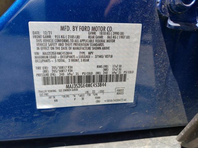 MAJ3S2GE4MC453844 - 2021 FORD ECOSPORT SE Mavi foto 12