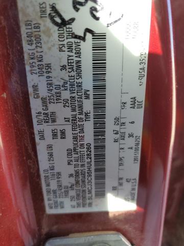 5LMCJ3C95HUL28260 - 2017 LINCOLN MKC RESERVE მუქწითელი ფოტო 14