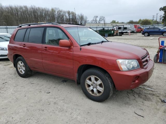 JTEGD21A030055330 - 2003 TOYOTA HIGHLANDER RED photo 4