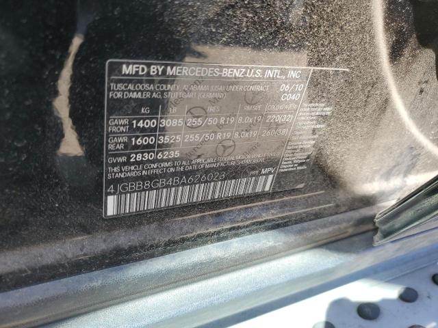 4JGBB8GB4BA626023 - 2011 MERCEDES-BENZ ML 350 4MATIC BLACK photo 13