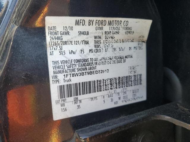 1FT8W3BT9BEB82619 - 2011 FORD F350 SUPER DUTY BLACK photo 12