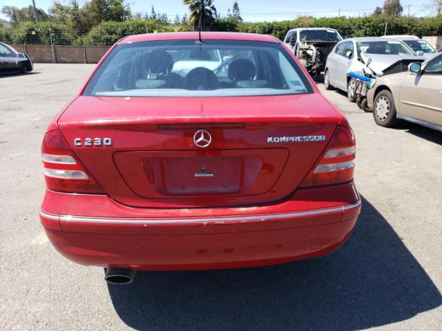 WDBRF40J25F689211 - 2005 MERCEDES-BENZ C 230K SPORT SEDAN RED photo 6