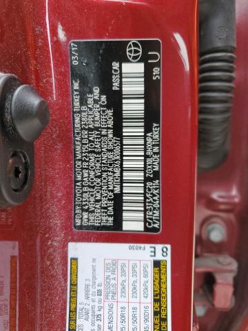 NMTKHMBX6JR006577 - 2018 TOYOTA C-HR XLE RED photo 12