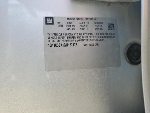 1G11C5SA1GU127172 - 2016 CHEVROLET MALIBU LIM LT 银色 照片 12