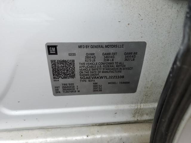 5GAEVAKW7LJ221108 - 2020 BUICK ENCLAVE ESSENCE 白色 照片 13