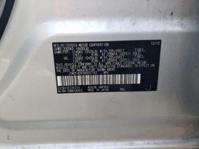 JTMZF4DV1B5037762 - 2011 TOYOTA RAV4 SILVER photo 13