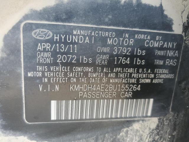 KMHDH4AE2BU155264 - 2011 HYUNDAI ELANTRA GLS BLACK photo 13