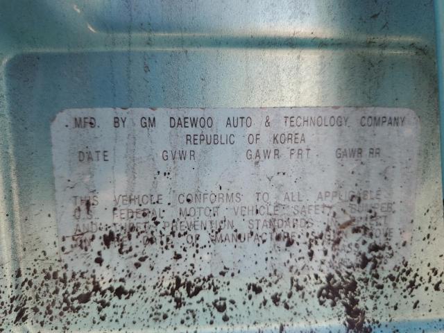 KL1TD62675B503128 - 2005 CHEVROLET AVEO BASE TURQUOISE photo 12