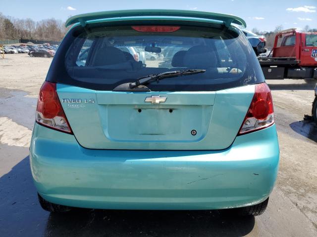 KL1TD62675B503128 - 2005 CHEVROLET AVEO BASE TURQUOISE photo 6