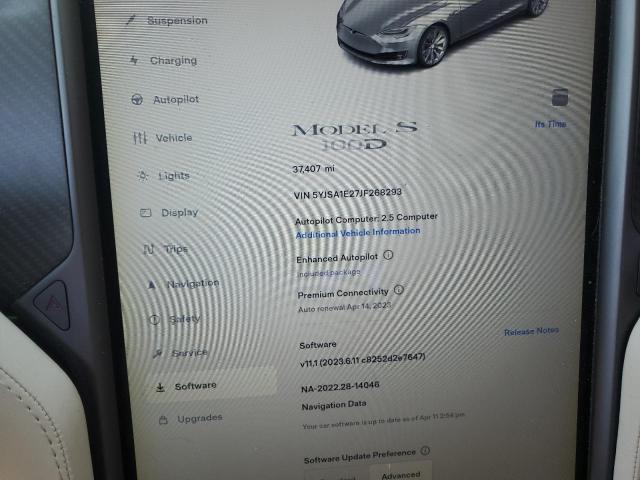 5YJSA1E27JF268293 - 2018 TESLA MODEL S Gümüş foto 9