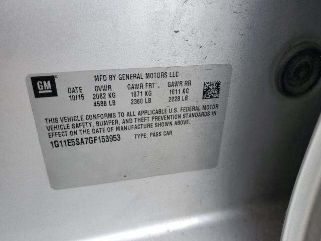 1G11E5SA7GF153953 - 2016 CHEVROLET MALIBU LTZ 银色 照片 12