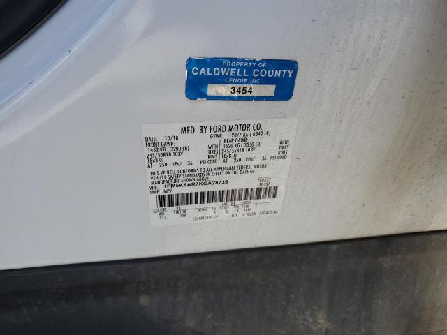 1FM5K8AR7KGA28735 - 2019 FORD EXPLORER POLICE INTERCEPTOR Ağ foto 13