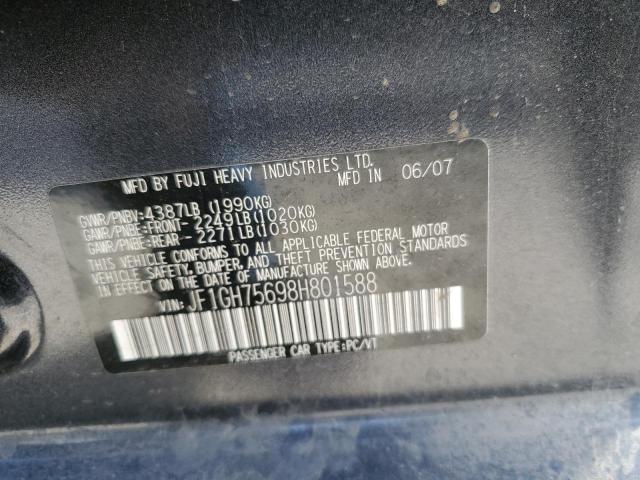 JF1GH75698H801588 - 2008 SUBARU IMPREZA WRX PREMIUM GRAY photo 13