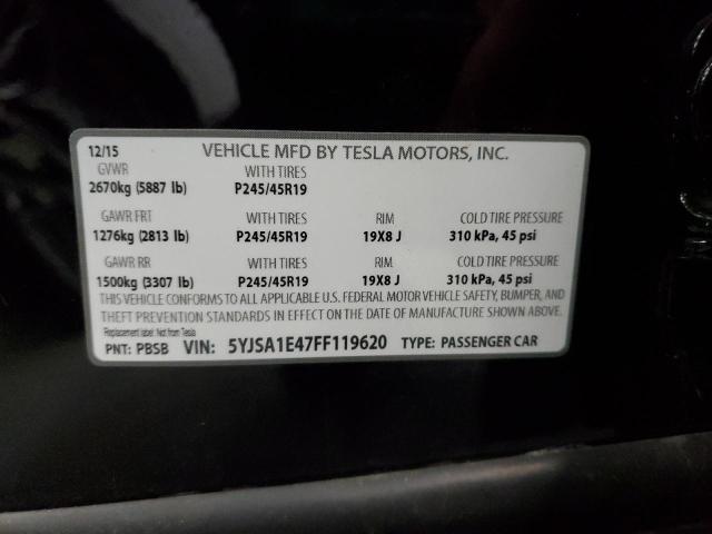 5YJSA1E47FF119620 - 2015 TESLA MODEL S 黑色 照片 13
