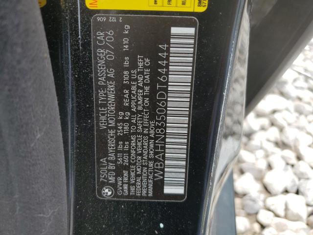 WBAHN83506DT64444 - 2006 BMW 750 LI BLACK photo 12