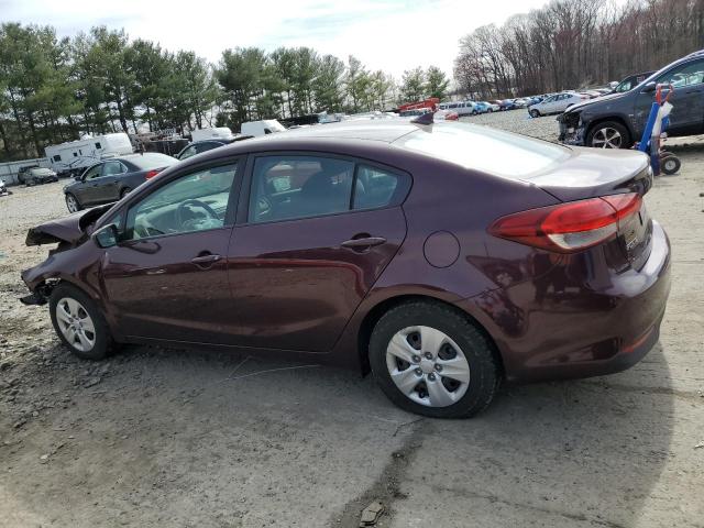 3KPFK4A76HE141696 - 2017 KIA FORTE LX BURGUNDY photo 2