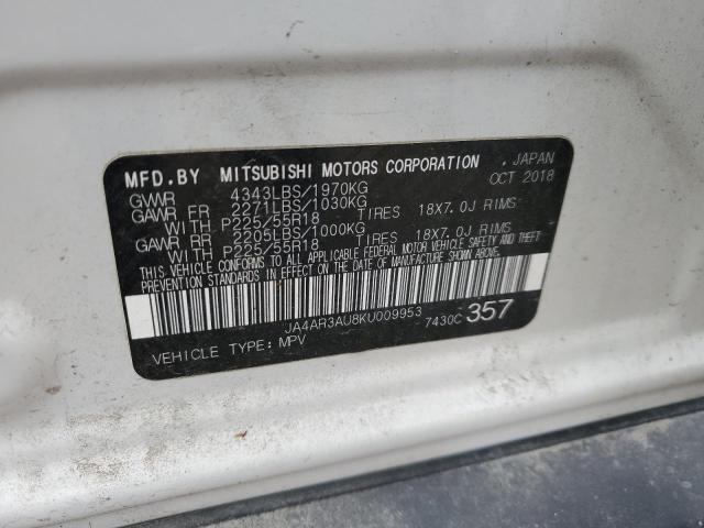 JA4AR3AU8KU009953 - 2019 MITSUBISHI OUTLANDER ES WHITE photo 13